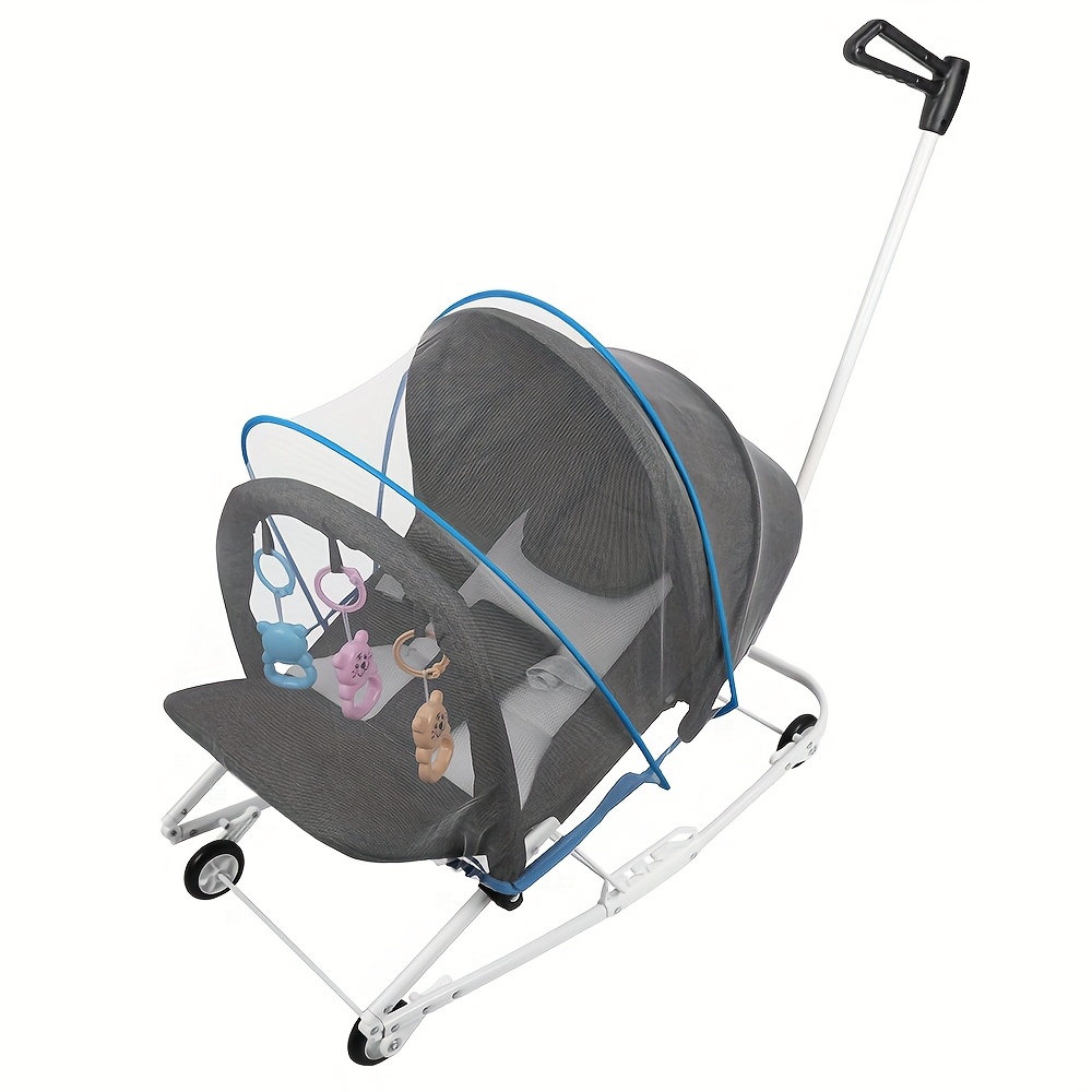 A Versatile Pet Stroller And Rocker That Folded For . It Features A Safety Harness And From Of Polyester And Carbon Steel, Suitable For Dogs And Cats For Indoor Use