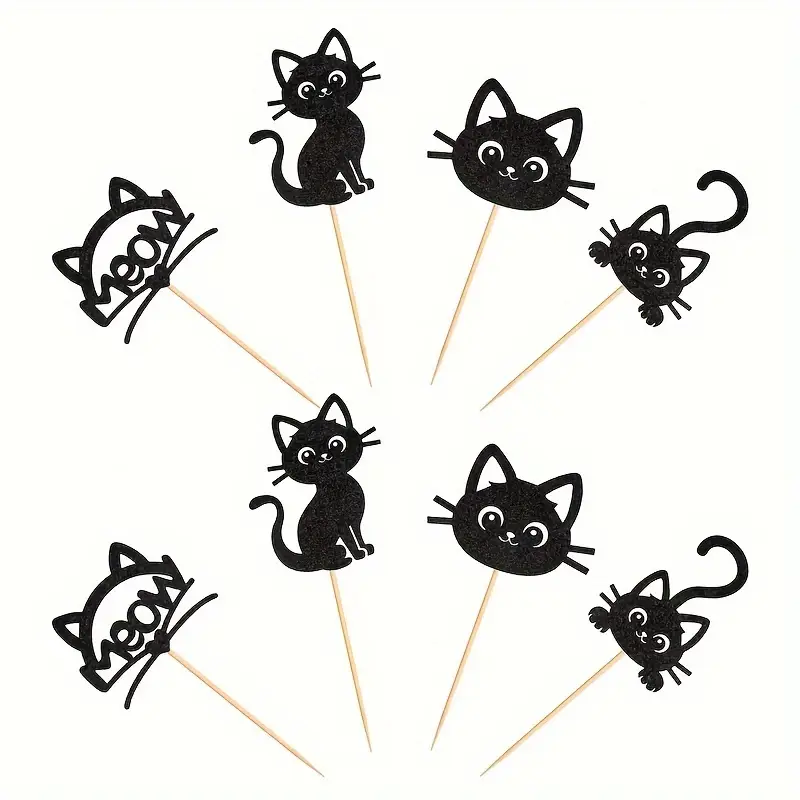 cat-cupcake-toppers-black-glitter-kitty-cake-picks-bamboo-temu for Free Printable Cat Cupcake Toppers cat cupcake toppers black glitter kitty cake picks bamboo - Temu for Free Printable Cat Cupcake Toppers