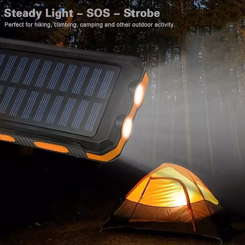 power bank solar charger 38800mah usb 3 0 fast charging dual usb port portable power bank with led flashlight for all cell phones electronic devices outdoor camping travel Product details 6