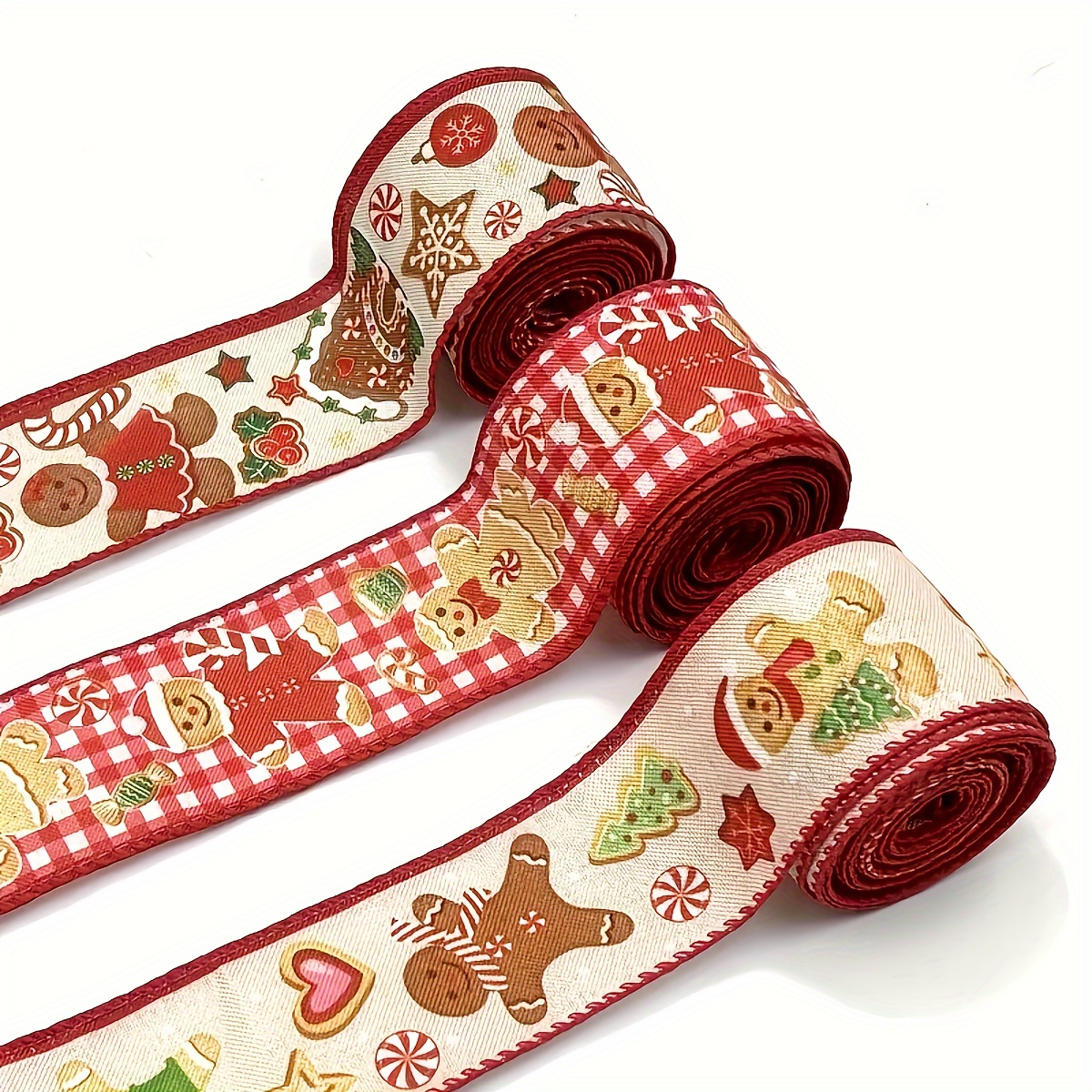 

[customer ] Gingerbread Christmas Ribbon - Red Polyester Holiday Decoration For Gift Wrapping And Crafts