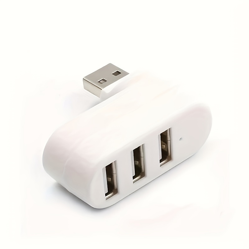 Mini Hub USB de 3 Puertos con Conector Giratorio de 180° para Laptop y PC - Adaptador Portátil Ligero Sin Alimentación, Alimentado por USB, Diseño Compacto, Plástico Duradero, Sin Batería, Ideal para Oficina en Casa y Viajes, Adaptador de Viaje | Hub USB Compacto | Hub de Plástico Duradero, Hub USB, Cable de Extensión USB, Cable de Extensión USB, Cable USB, Accesorio de Calculadora para la Escuela, Mini Calculadora para Escritorio, Calculadora