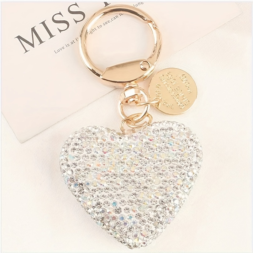 TEMU 1pc Heart Keychain Cute Resin Key Chain Ring Bag Backpack Charm Car Key Pendant Valentine's Day Women Daily Use Gift
