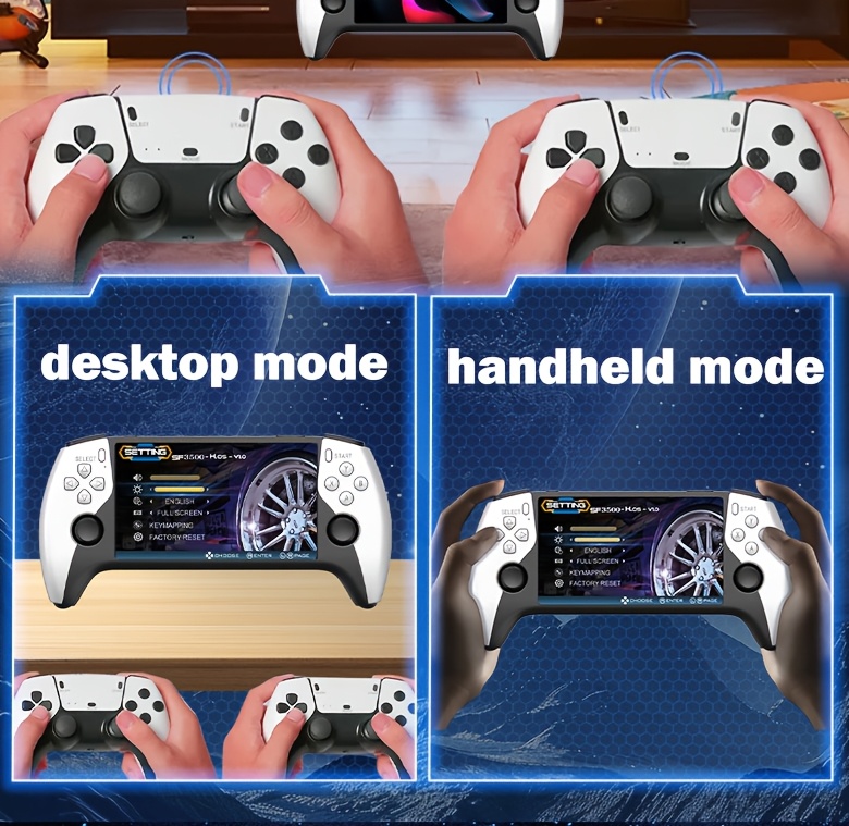 YAJOTIN SF3500 Portable Retro Gaming Console | 5-inch IPS HD Screen, USB Rechargeable, Lithium Battery, Ergonomic Design with Stand, Compact and Durable, Ideal for Birthday, Halloween, Christmas Gifts