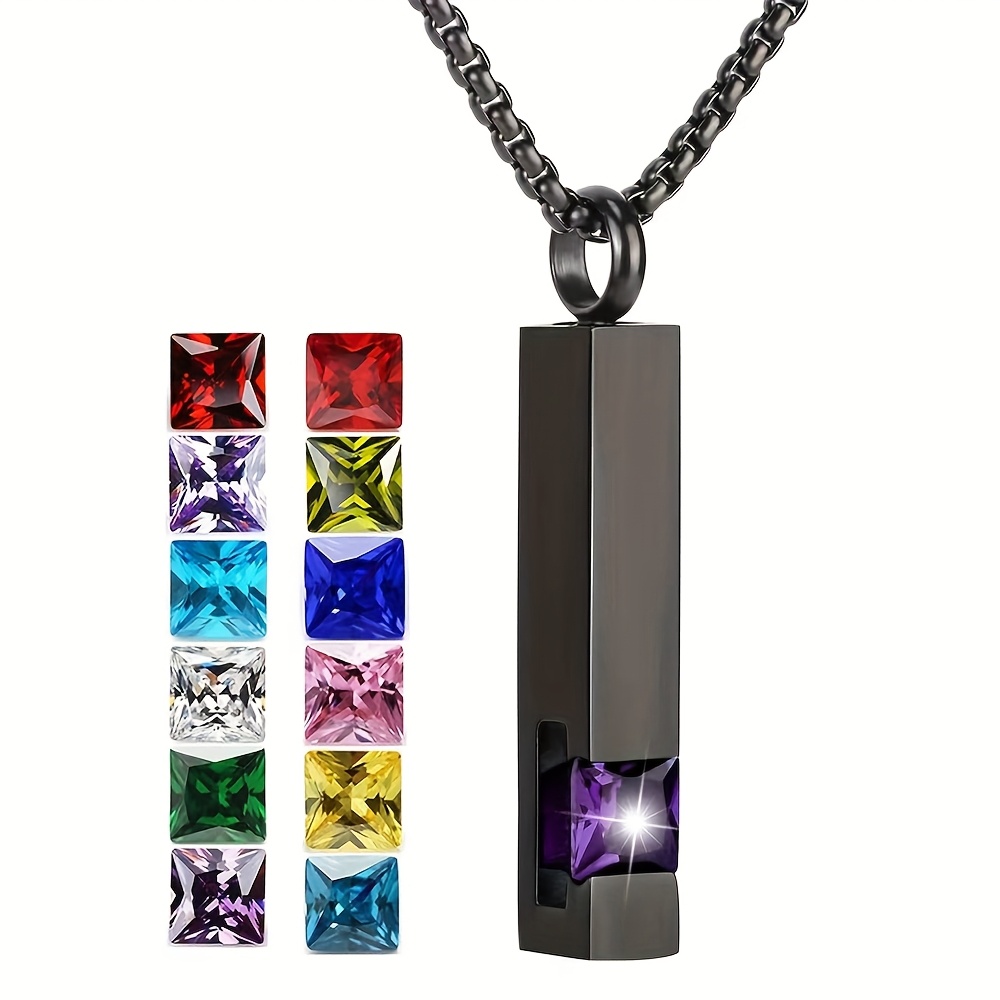   birthstone cube urns for human   memorial   urn locket keepsake ashes jewelry