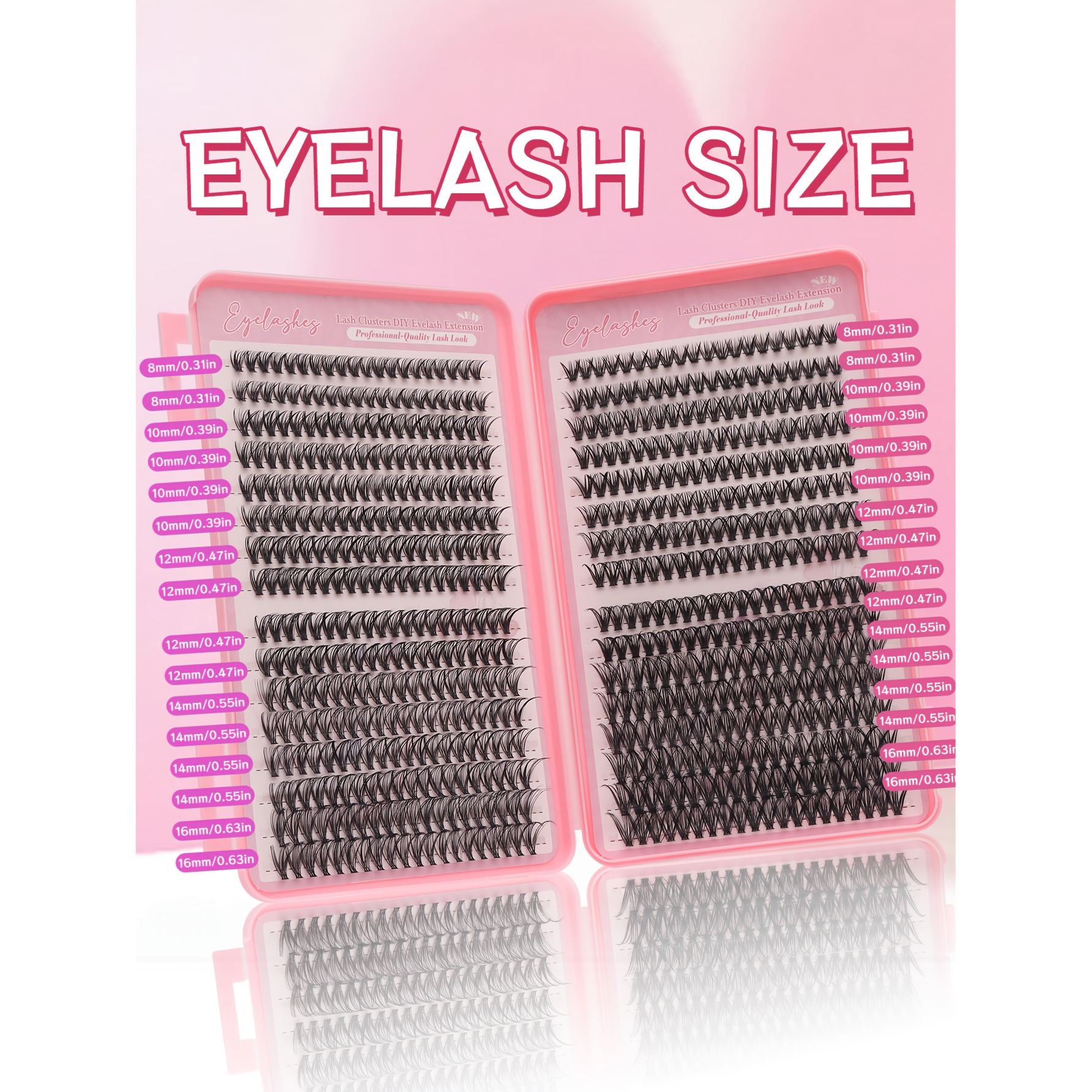 640pcs Individual Lash Bundles, D- 30d+40d Curls 8-16mm Lash Bundles Natural Look & Ultra-thick & & Reusable Individual False Eyelashes Lash Extension Kit