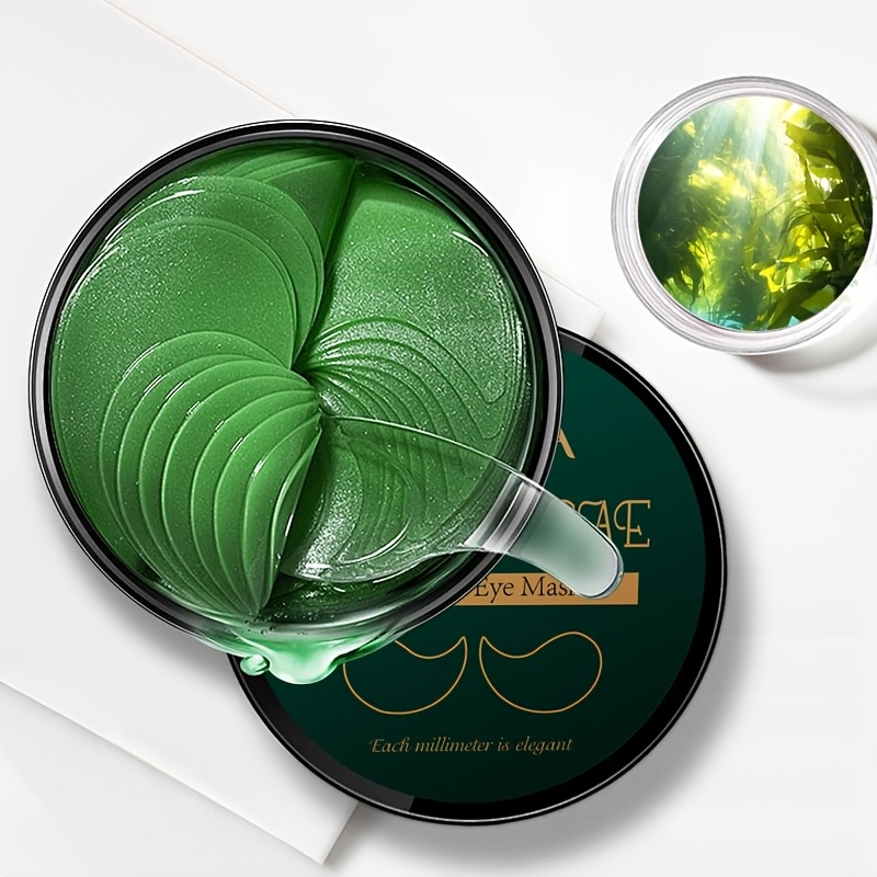 4 kutije maski za oči s esencijom zelenih algi i flastera za oči, miješanih s Sargassum i kolagenom, održavaju vlažnost očiju, nježne i hranjive, udobne i vlažne kože, dostupne kod kuće ili na poslovnim putovanjima, pokloni za Uskrs i Dan zahvalnosti