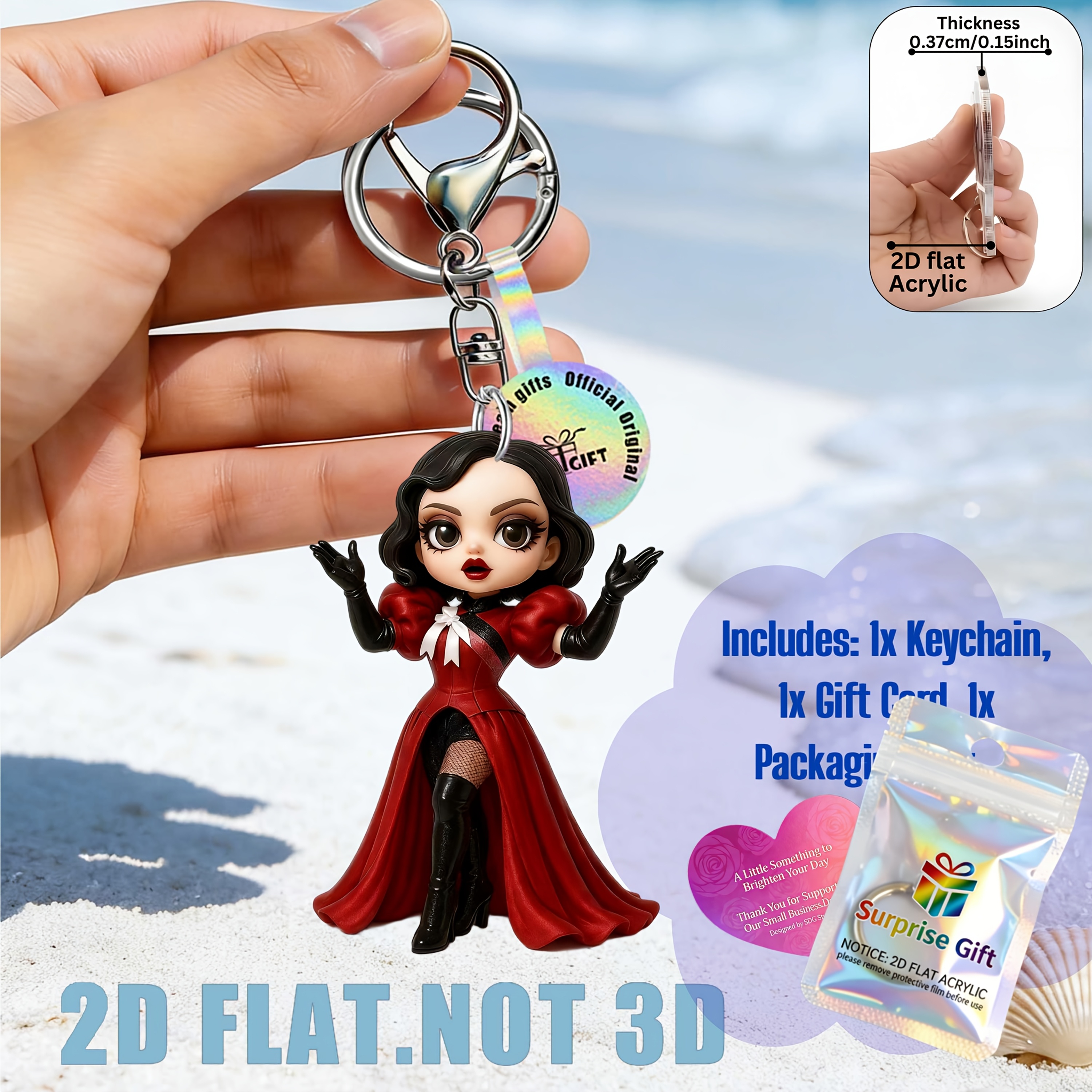 TEMU 2d Flat - < 2d Flat > 2d Flat 1/6 Doll Acrylic Keychains, Suitable For Car Keys, Backpack Decoration, Office Hanging Decoration, Mobile Phone