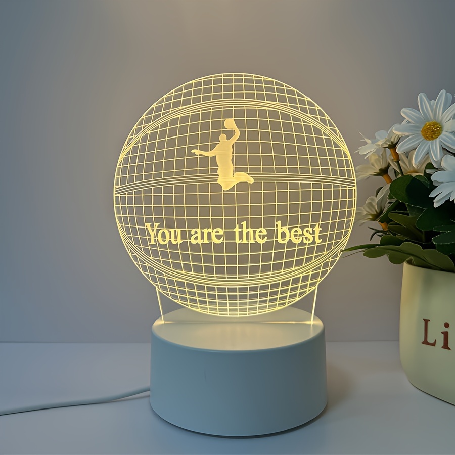 

1pc Basketball "you Are The Best" 3d Night Light, Holiday, Birthday Gift, Christmas For Basketball Fans