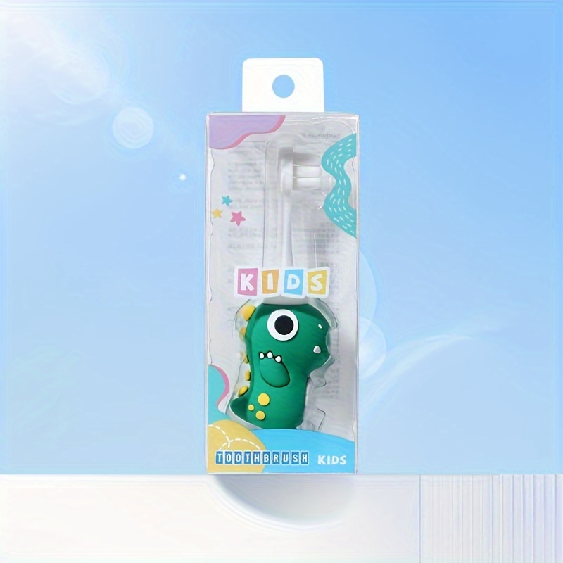 TEMU Soft Bristle Cartoon Toothbrush, Gentle And Easy To Clean, Dinosaur Design, Suitable For Aged 3-6 Years