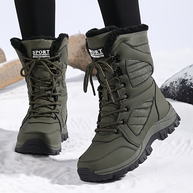 TEMU Women's Winter Hiking Boots - / Snow Boots With Closure, Non-slip Eva Sole, Warm Insulated Boots For Ice & Snow, Trekking, Camping, Winter Boots