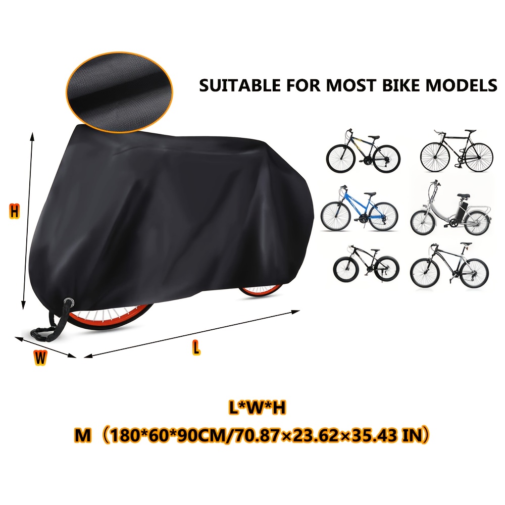 TEMU Bicycle Protective Cover, Heavy-duty Tear-resistant Bike Cover With Built-in Lock Hole, Dust Protection, Universal Outdoor Shield For Road Bike,