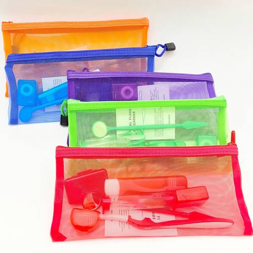 8pcs toothbrush set with storage bag manual toothbrush kit suitable for travel and camping
