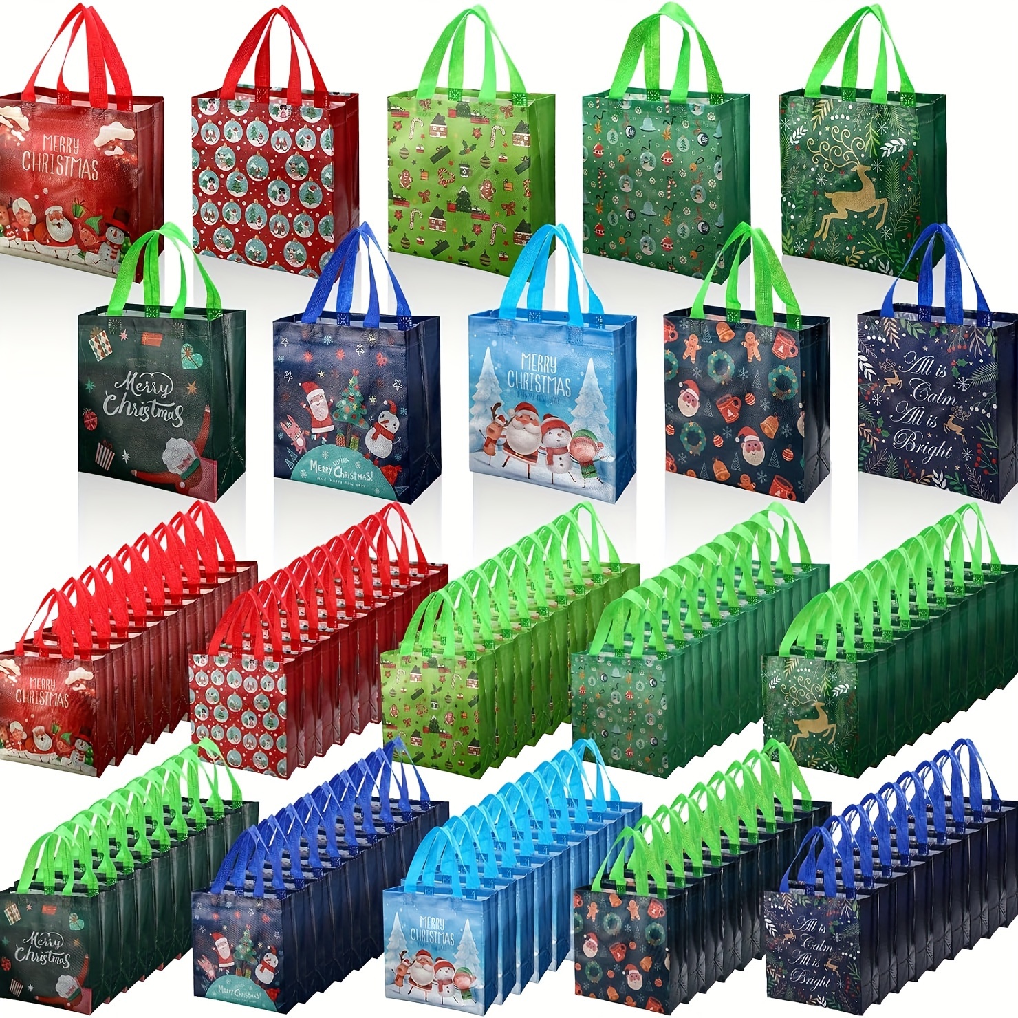 Christmas Gift Bags Small 1/30pcs Merry Christmas Kraft Paper Gift Boxes DIY Candy Cookies Packing Bags Snow Xmas Tree New Year Party Home Decoration Small Gift Box