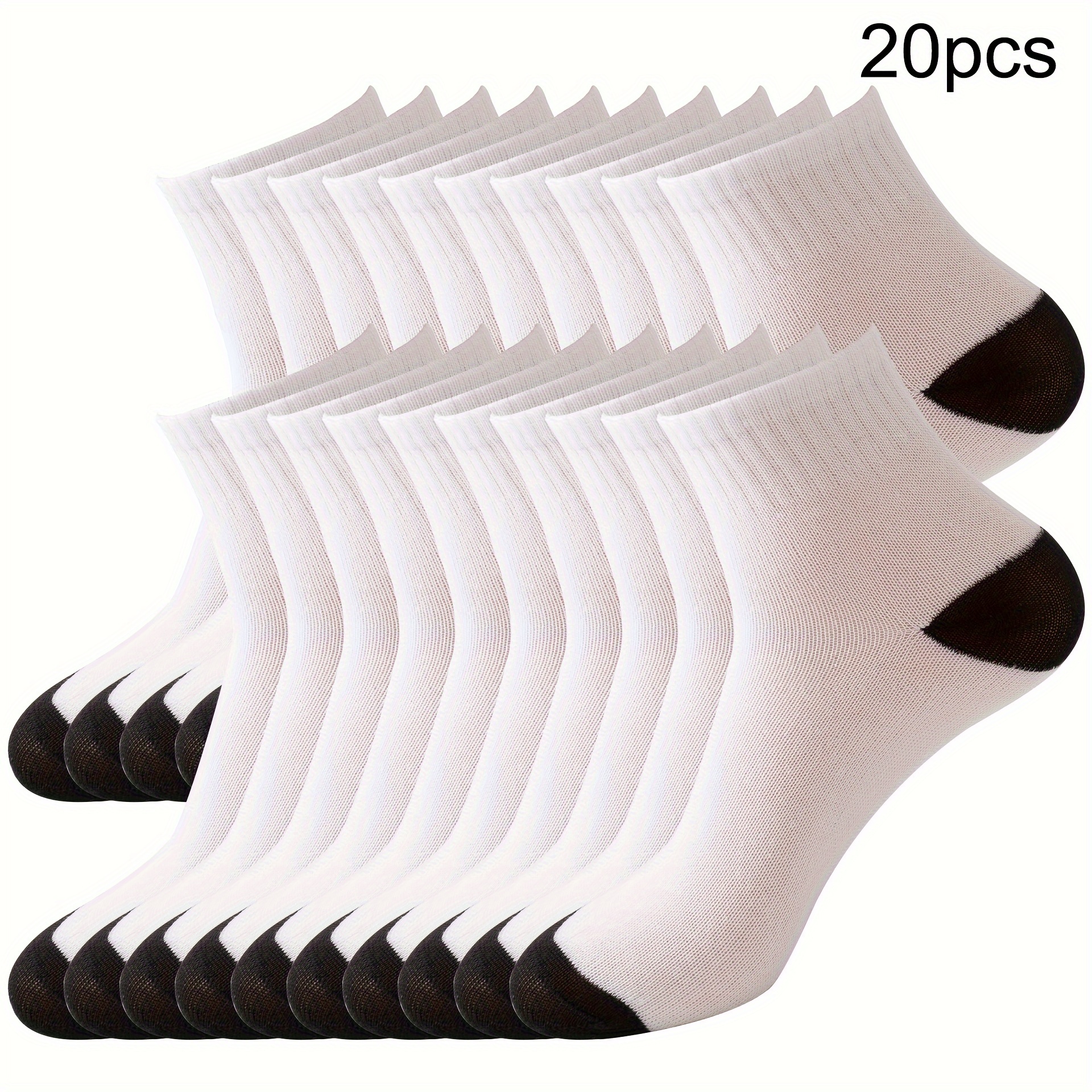 

20 Pairs Of Men's Socks, Men's Mid-calf Sports Socks