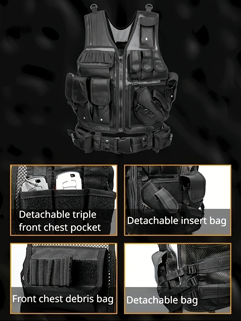 Quick Release Multi-functional Breathable Vest for Outdoor Adventure, Camping, Hiking, Fishing, Training