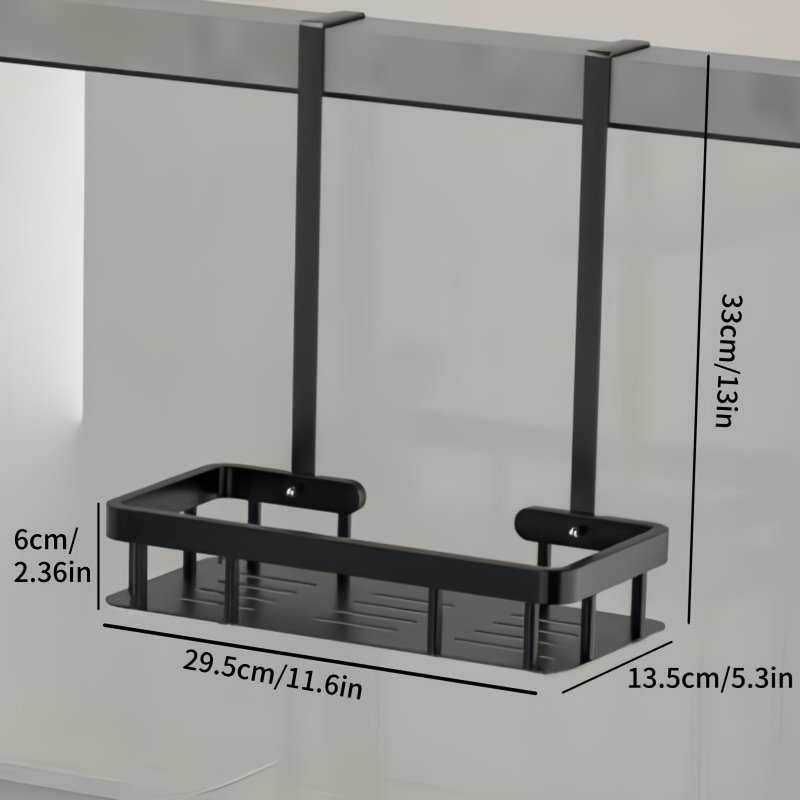 TEMU 1pc No-drill Bathroom Shelf, Wall-mounted Storage Rack, Large Capacity Shelf, Single And Double Layers , Thickened Material, Breathable And, ,