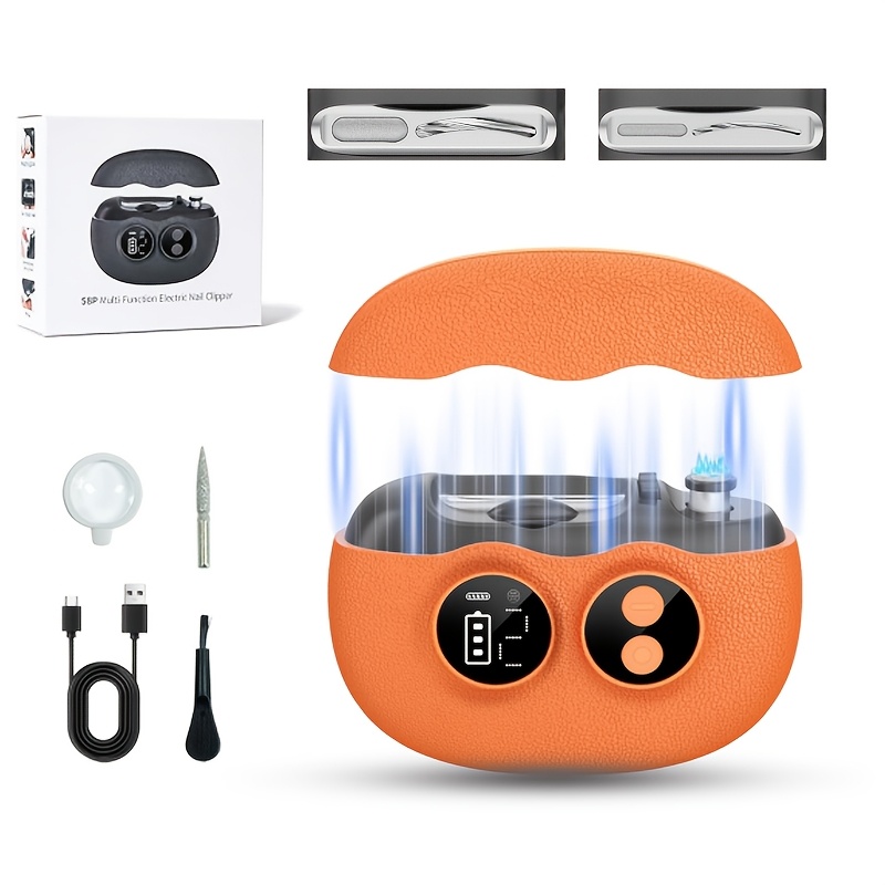 Leather Texture Electric Nail Clippers with Digital Screen