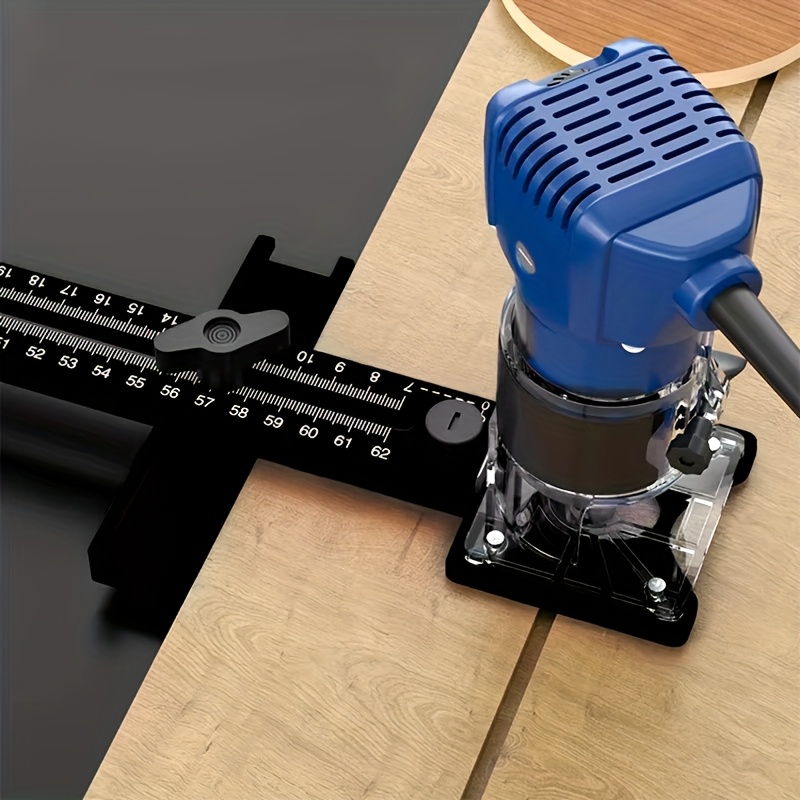 4-in-1 Router Circle Cutting Jig – Adjustable Milling Groove Bracket, Clear Scale, Aluminum Alloy, For Woodworking, Cabinet Hardware, MDF, Plywood, Solid Wood