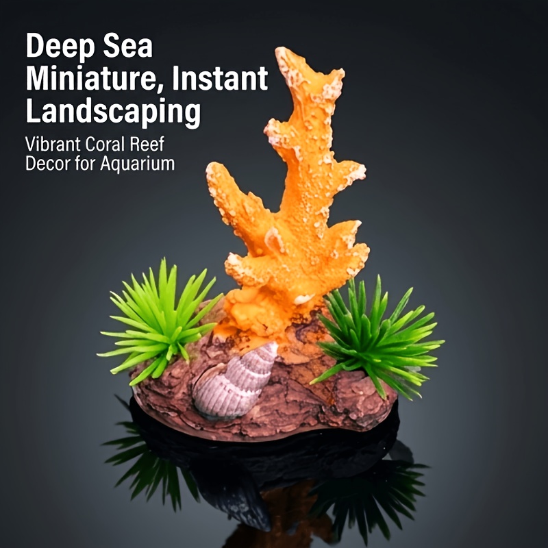 TEMU 1pc For Mini Aquarium Ornament - Realistic Resin Fish Decor With Miniature , Suitable For Nano Tanks, Shrimp Habitat, Terrarium & Aquascaping