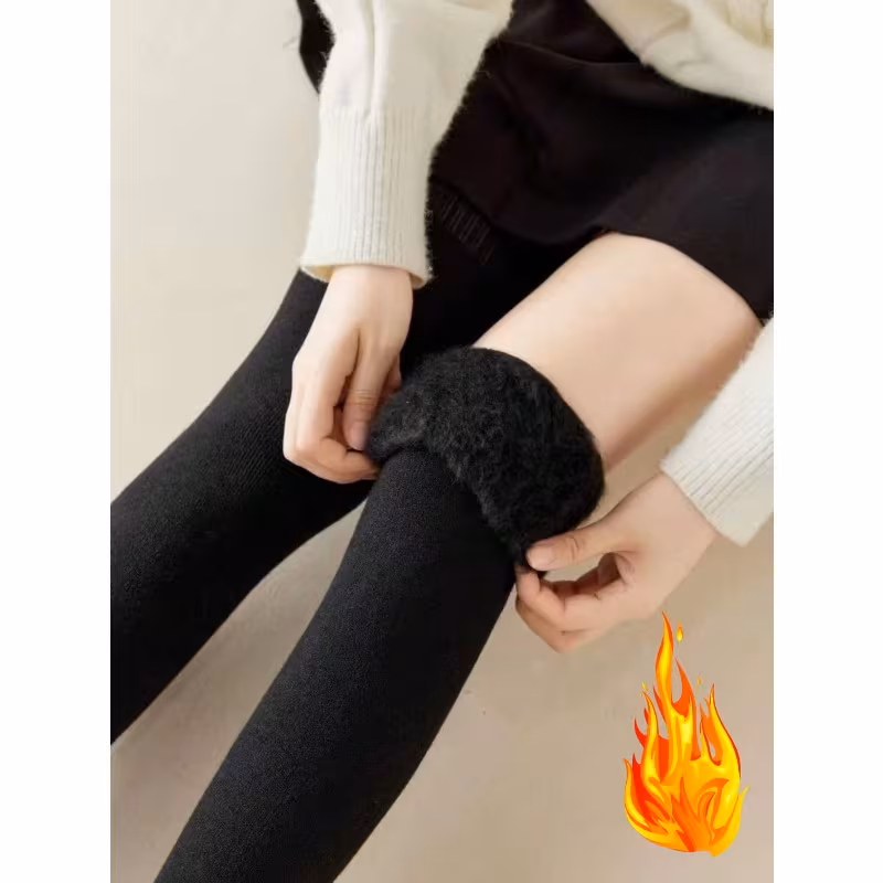1pc womens thermal lined knee high socks warm winter leggings for women elegant everyday special occasions perfect gift for wife mom daughter hand washable stylish warm leggings holiday Product details 0