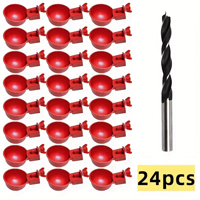 24pcs Automatic Water Drinkers For Poultry With Hole Opener, Suitable For Chickens, Ducks, Geese, Quails
