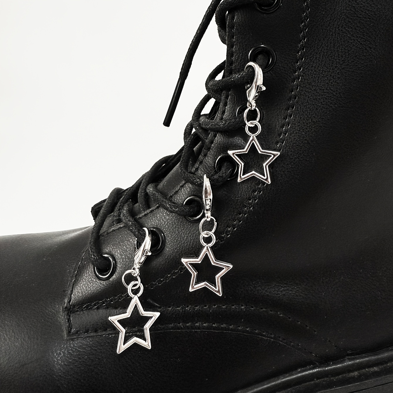 3pcs y2k black boots star ornaments shoe accessories diy - Temu Brazil