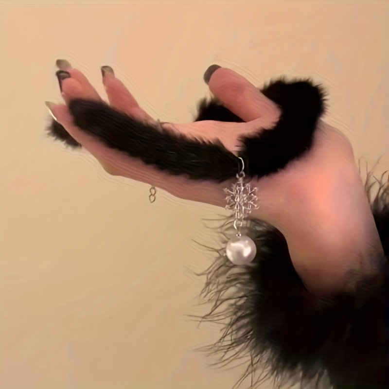 choker necklace made of soft velvet featuring a fluffy snowflake     parties and   Product details 4