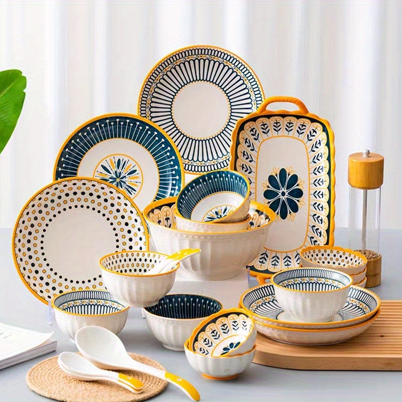 Pottery Japanese Plates And Bowls Set せともの本舗 Set Of 10