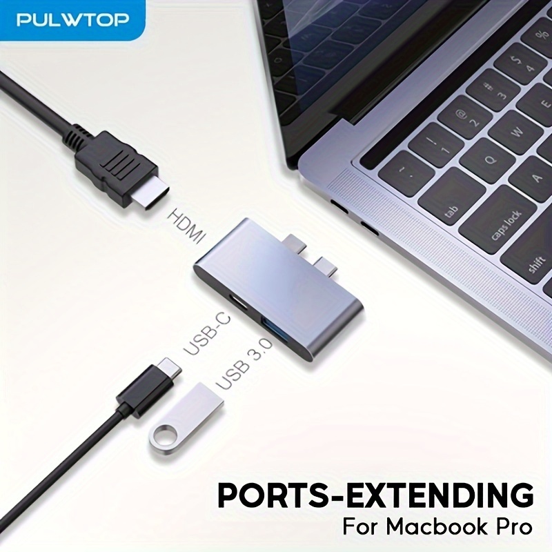

Pulwtop Dual , 3 Port With Hdmi4k30hz, Full-function Usb C Port, 3.0 For Laptop