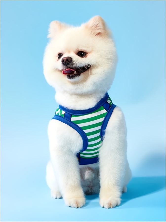 1pc pet cat and dog cartoon stripe print comfortable cool breathable harness vest Product details 8