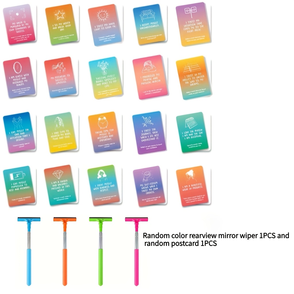 TEMU 1 Random Color Handheld Telescopic Car Brush And 1 Random Postcard