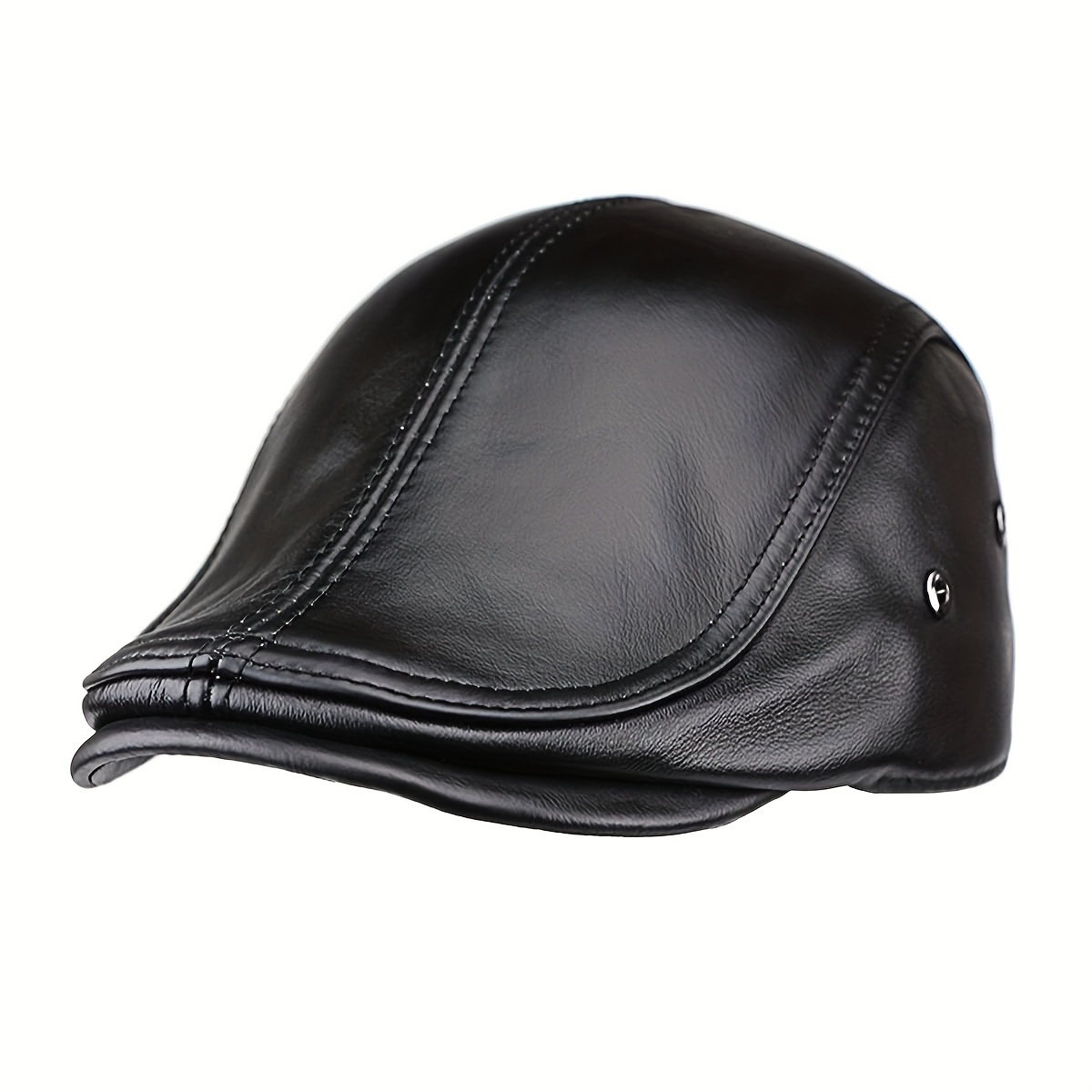 

Chapeau de newsboy en cuir de vache pour homme, chapeau de conduite de chasse et de pêche Gatsby Ivy, lavable à , polyester tissé revêtu de PU avec un d'élasticité