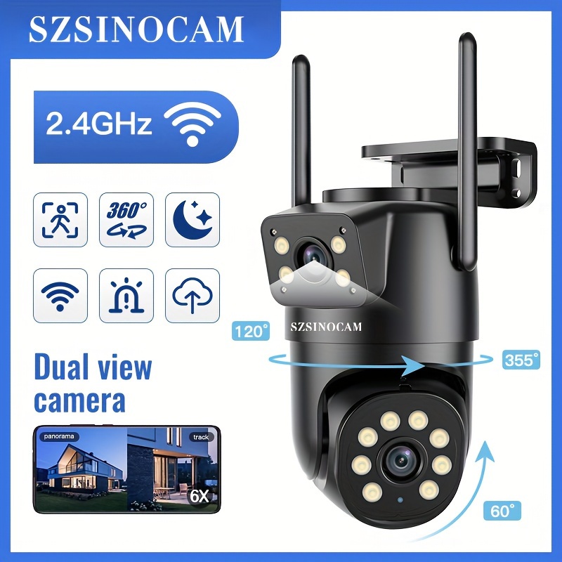 E-shop SZSINOCAM IP66 Outdoor PTZ Drahtlose IP-Kamera mit 2,4G WiFi, 1080P Dual- & Bildschirm, Zwei-Wege-Audio, Auto-Tracking für Senioren, Jugendliche