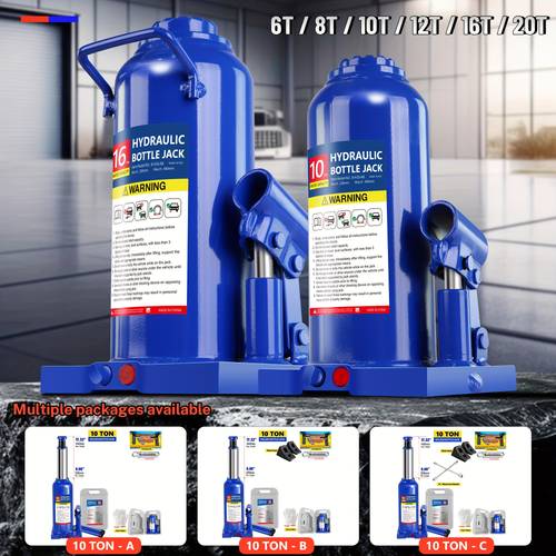 hydraulic welded bottle jack with of 6 8 10 12 16 and 20 featuring a range this portable car jack with a pump handle suitable for cars and suvs