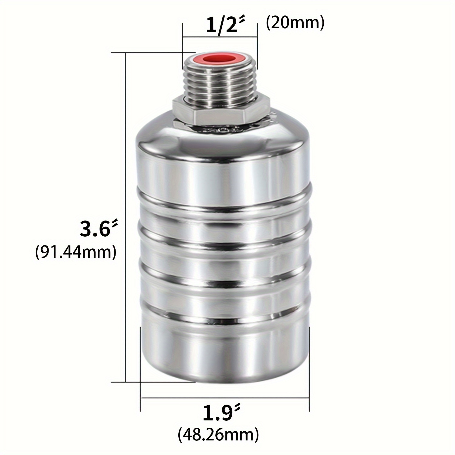 LCAUTOMATA Automatic Water Level Control Valve - 1/2 Inch Float Shut-Off System, No Electricity Required, Auto Fill Valve with Float Mechanism for Pools, Tanks,, Water Towers (Compatible with BSP/NPT Threads, 10-150 PSI)