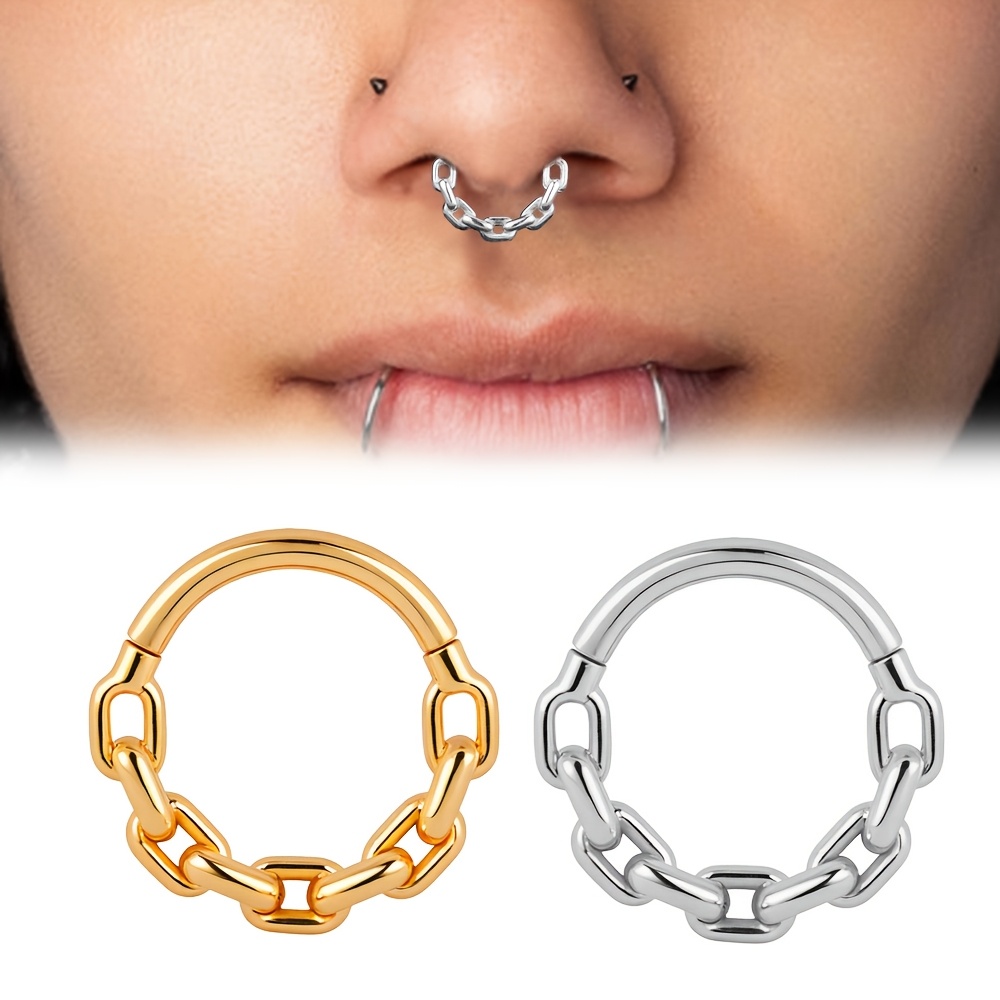 

Chic Stainless Steel Chain Nose Ring - For Septum, & Piercings - Perfect Gift For Her