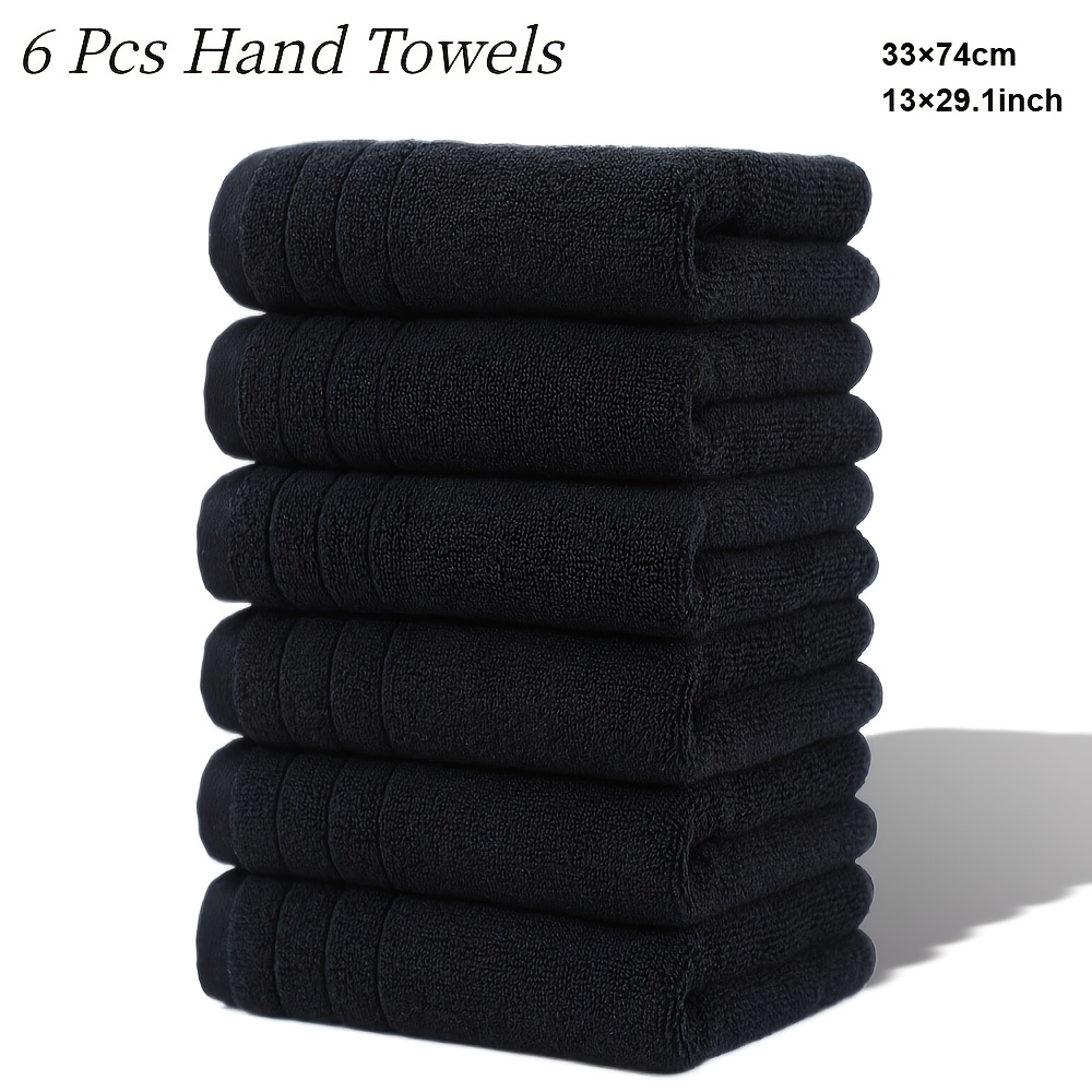 

6-pack Hand Towels - 100% Cotton, Modern Solid Color, High Absorbency, Quick-dry, Soft & Thickened For , 450 Gsm, Rectangular Weave For Bathroom & Shower