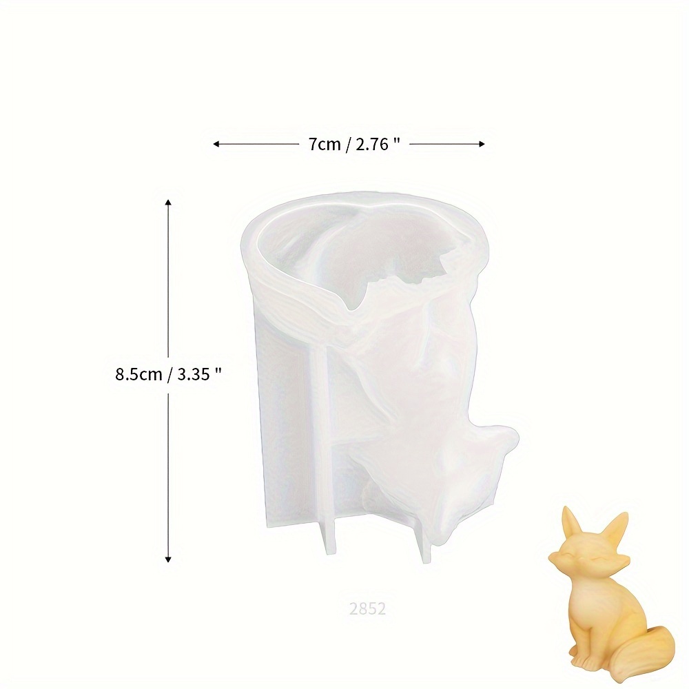 Image of Diy 3d Fox Candle Making Kit - Adorable Cartoon-style Silicone Mold For Scented Candles & Resin Crafts, Perfect For Home Desk Decoration, Candle Making Supplies