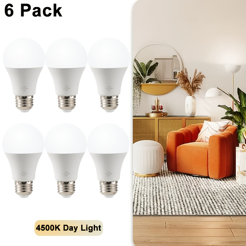 TEMU 6/12 Pack Led Light Bulbs, E26 Standard Edison Light Bulbs, A19 14w Daylight Light Bulbs.100w Equivalent Bright, Non-dimmable, Crl 80+ Screw Led