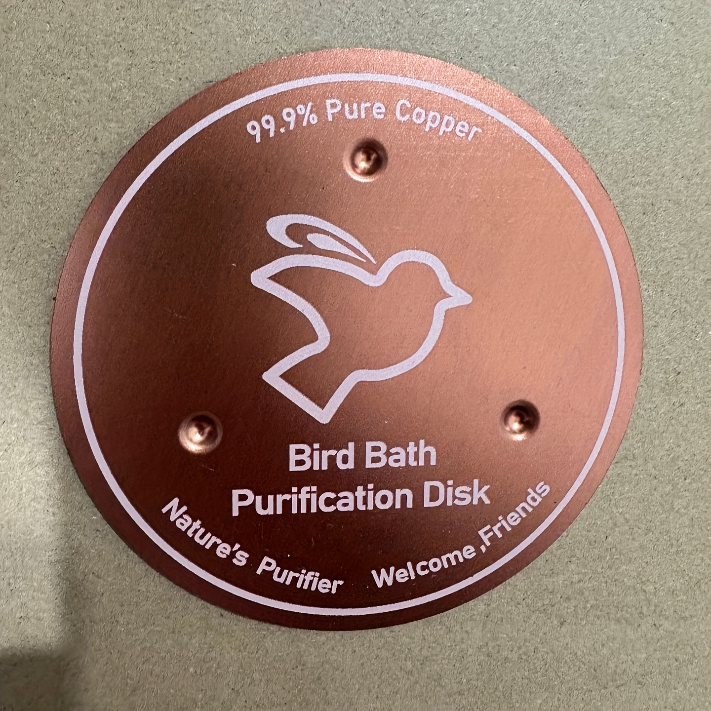 Bird Bath Copper Tray, 0.6mm Reinforced 99.99% Pure Copper Cleaning Tray With Three-, Suitable For Physical Safe Cleaning Water, Suitable For Outdoor Bird Baths And Bowls