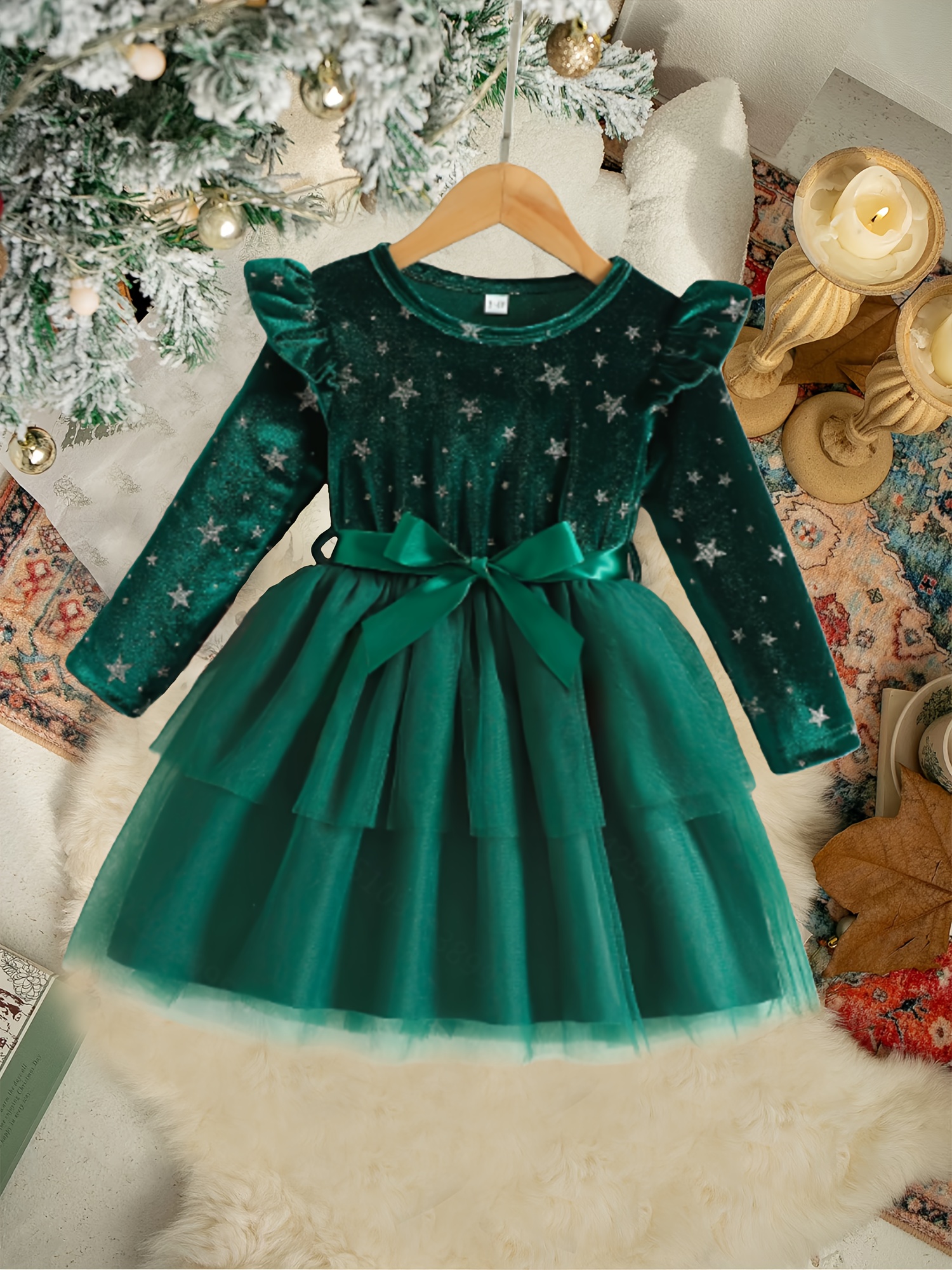 slim fit dress slacks Rebecca flower girl dress emerald – MyBabyByMerry main image 1