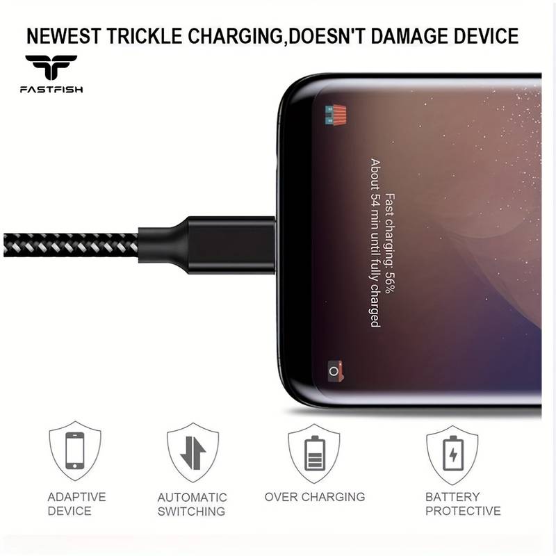 FAST ADAPTIVE Wall Charger + 3FT USB-C Cable For LG Stylo 4 & Stylo 4 Plus – Quick Charge, Data Sync, Compact White Design