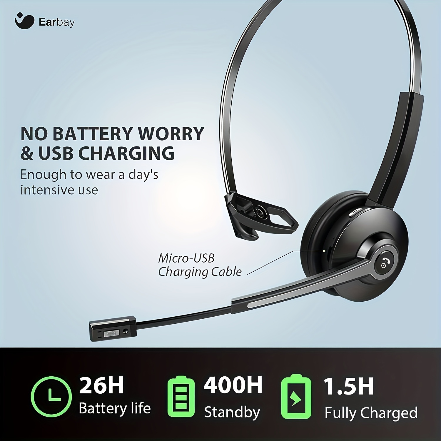 headset microphone noise canceling wireless headset Temu Pakistan