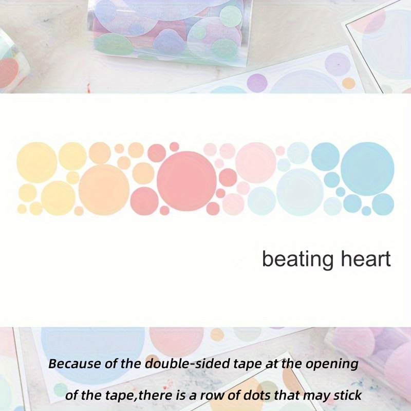 2 Meters Full Roll Of Basic Size Polka Dot Full Roll Handbook Pet Bottom Paper Tape Die-cut Gradient And Paper Tape