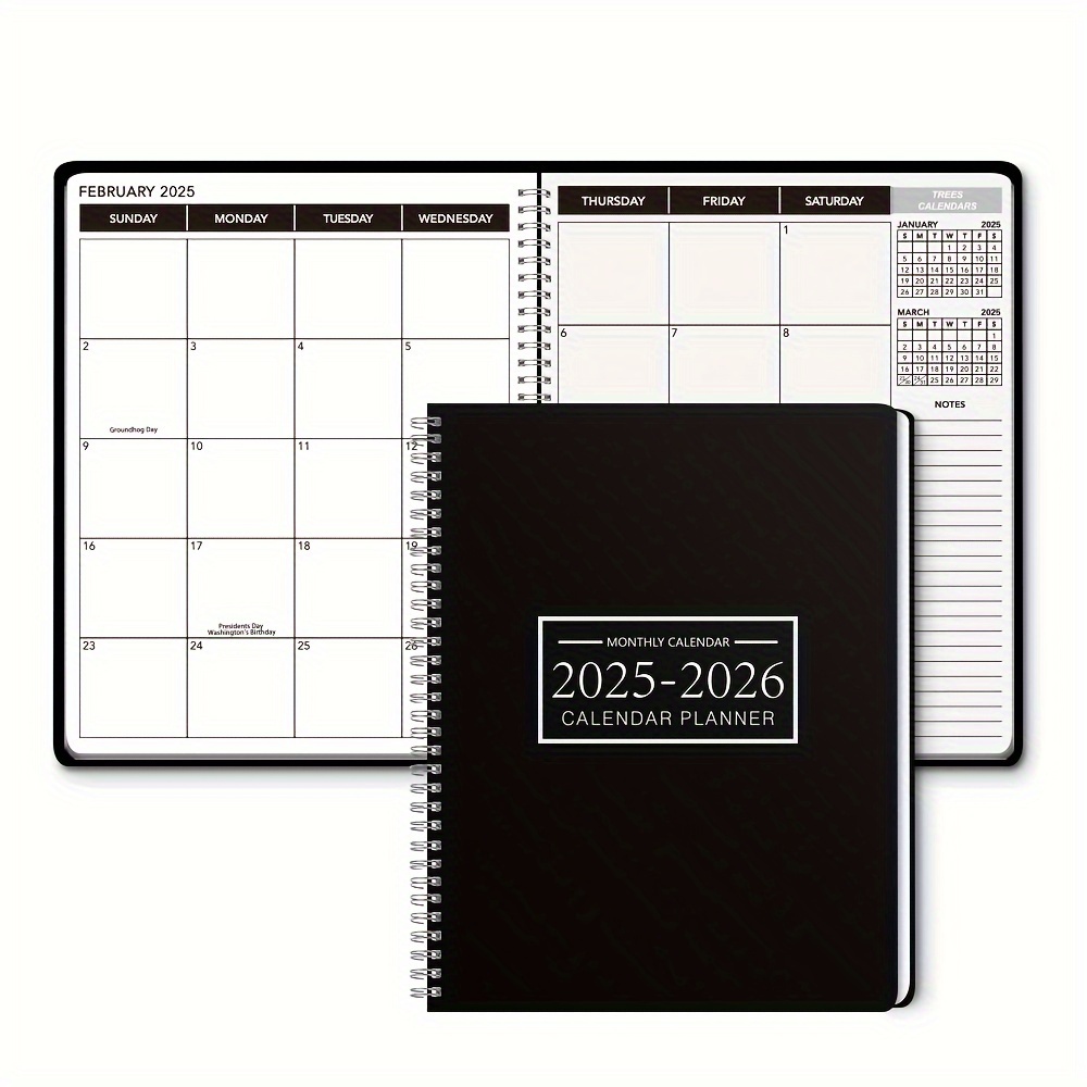 

2025-2026 Monthly Planner - 2-year Calendar Book, Spiral Bound, English, Premium Paper, Twin-wire Binding, Rounded Corners, Includes Holidays, 24-month Organizer From Jan 2025 To Dec 2026