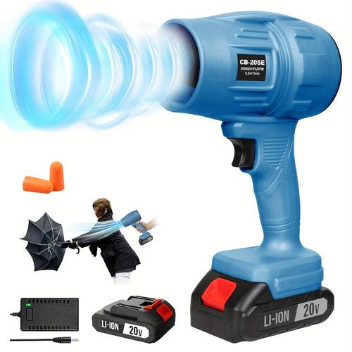 hand held cordless blow leaves blower with 4 0ah battery and fast charger high power powerful turbo blower blowing blow leaves dust car wash blowing water dust removal