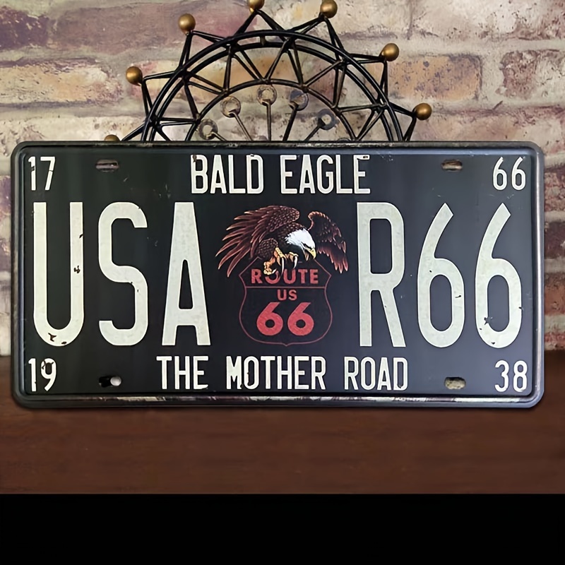 Vintage Usa R66 Metal License Plate Tin Sign Distressed - Temu