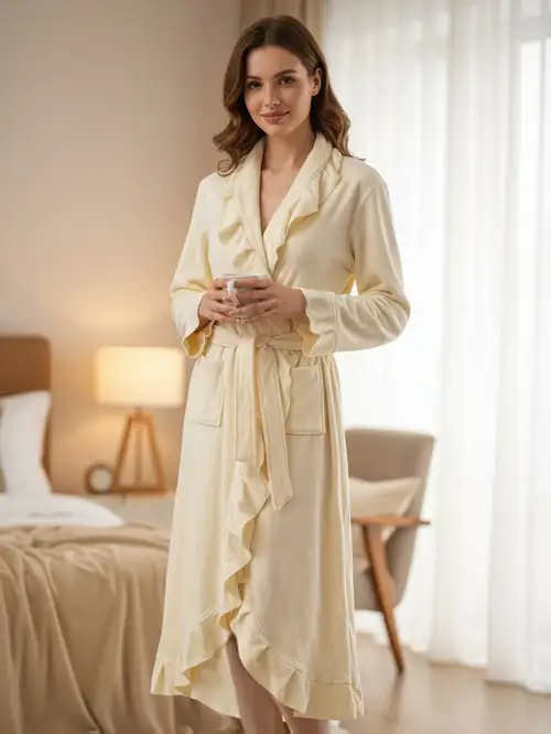 winter dressing gown womens Women's Merino Wool Thermal Dressing Gown