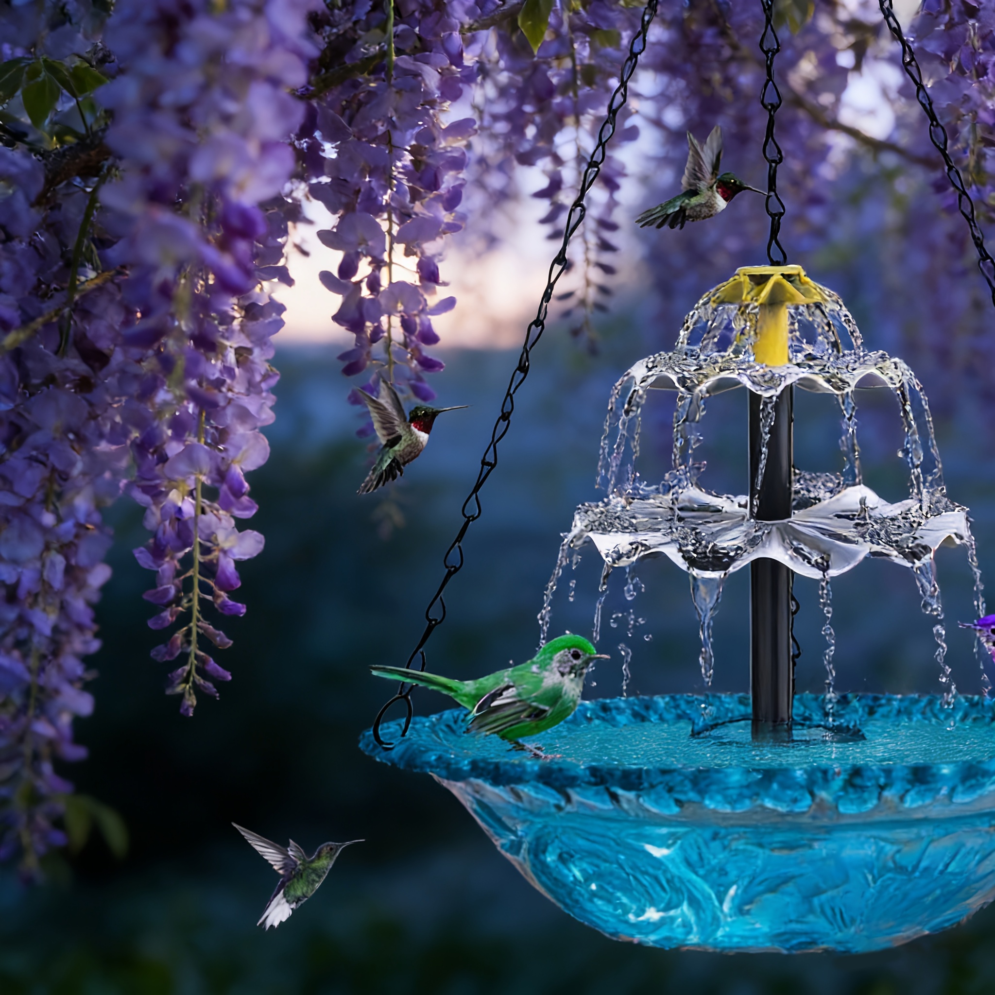 hanging bird bath feeder fountain with solar panel outdoor fountain suitable for garden pond terrace pool courtyard durable plastic bird     for   landscapes bird feeders