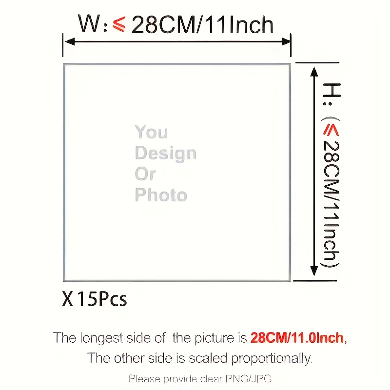 TEMU 15pcshigh Quality Customized Photo Text Heat Transfer Stickers - Personalized Canvas Suitable For T-shirts, Clothing, Pillows - No Equipment